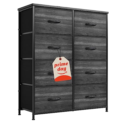 Nicehill Dresser, Dresser for Bedroom with Drawers, Chest of Drawers for Bedroom, Storage Drawer Organizer Dressers & Chests of Drawers, Fabric Dresser with Storage Drawers, Black Wood Grain