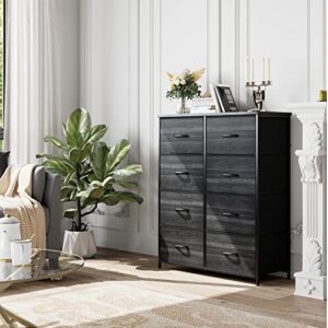 Nicehill Dresser, Dresser for Bedroom with Drawers, Chest of Drawers for Bedroom, Storage Drawer Organizer Dressers & Chests of Drawers, Fabric Dresser with Storage Drawers, Black Wood Grain