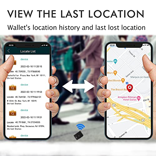 Anti-Lost Bluetooth Wallet Tracker Finder Slim Trifold Cowhide Trackerable Mens Leather Wallet with GPS Position Locator Gift Zipper Coin Pocket