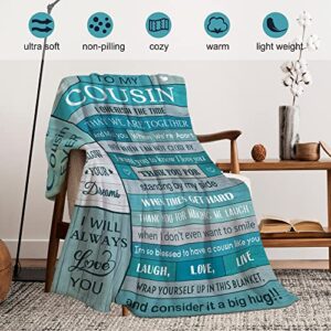 Pezolen Cousin Gifts for Women Blanket 60"X50", Best Cousin Gifts for Women, Gifts for Cousins Female, Cousin Gifts for Men, Cousin Gifts for Women Birthday,Christmas, Cousin Gift