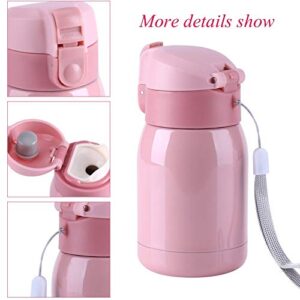 Hot water bottle mini insulated stainless steel vacuum insulation cup, leak-proof cute thermos, 12 hours insulation to keep cold(180ml-blue)