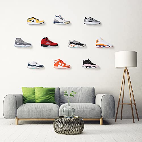 MVYAVYUS Colorful Acrylic Floating Sport Shoe Shelves, Wall Mounted Shoe Shelves, Sneaker or Shoe Box Display Shelves, Levitating Shoe Rack for Wall (10PCS)