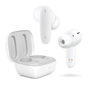 qezeza wireless earbuds, active noise cancelling earbuds bluetooth earbuds 5.2 with 4-mics, stereo in-ear headphones with wireless charging case for iphone, android