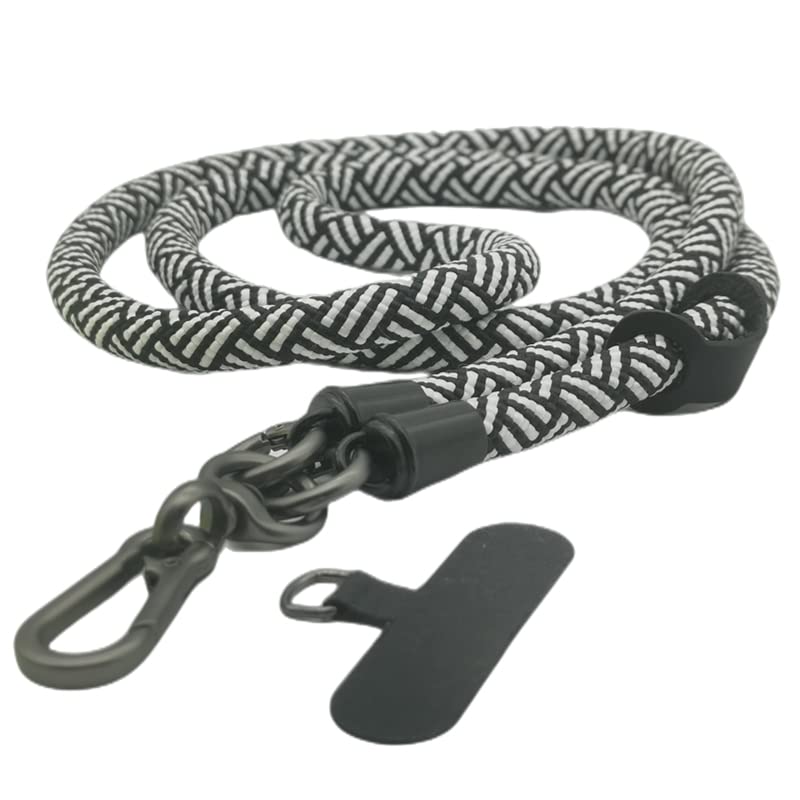 Little Fire Craft Cell Phone Lanyard Crossbody Rope Around the Neck Wrist Strap for Most Smartphone Case Headset Keychain Offices ID - Black/White