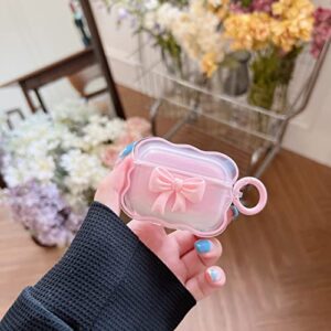 AirPod Pro 2nd Case Ponnky 3D Pink Bow Ties Cartoon Design Soft Silicone Skin Keychain Ring for Girls Boys Teens Pretty AirPods Pro 2nd - (Pink Bowtie)