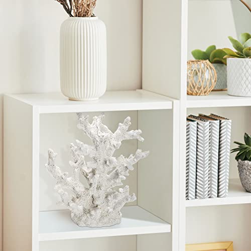 TOPZEA Artificial Coral Ornament, Resin Faux White Coral Reef Aquarium Decor Decorative Sea Stony Coral Realistic Underwater Sea Plant for Fish Tank Decoration, Bathroom, Living Room