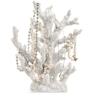 TOPZEA Artificial Coral Ornament, Resin Faux White Coral Reef Aquarium Decor Decorative Sea Stony Coral Realistic Underwater Sea Plant for Fish Tank Decoration, Bathroom, Living Room