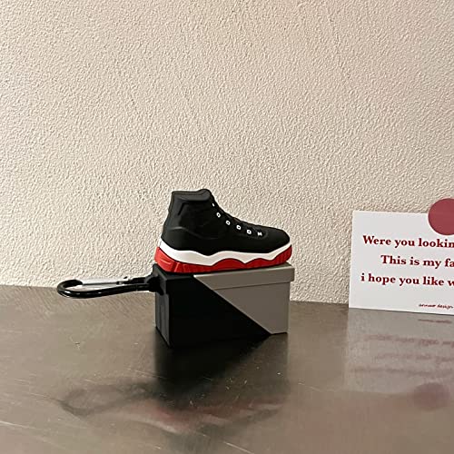 Shoe Box Airpod Pro 2nd Generation Case,Ponnky 3D Creative Sports Shoes Cute Cartoon Funny Fun,Soft Silicone Skin Keychain Ring for Girls Boys Teens Men Sneaker Airpods Pro 2nd Gen Case 2022(Black)