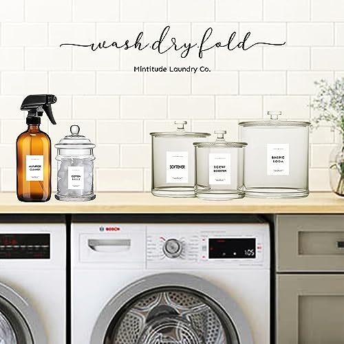 Minimalist Laundry Room Labels, Modern Cleaning Label for Containers, Waterproof Home Storage Organization Washroom Decal Stickers