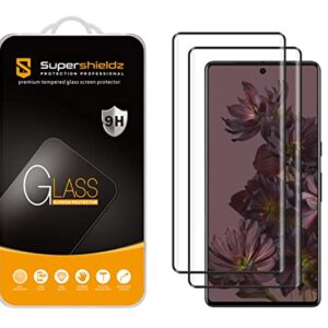 Supershieldz (2 Pack) Designed for Google (Pixel 7 Pro) Tempered Glass Screen Protector, 3D Curved Glass, Anti Scratch, Bubble Free (Black)