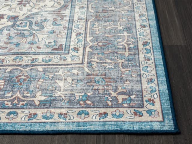 VCNY Home - Area Rug, Machine Washable, Non-Skid Mat with Traditional Medallion Printed Chenille (Era Collection, 7' 10" x 9' 6")