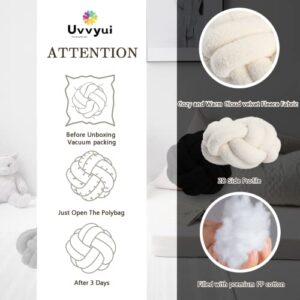 Uvvyui Knot Pillow Ball, Soft Home Decor Round Knotted Pillows, Handmade Transformational Throw Pillows Plush Floor Cushions for Bedroom, Sofa, Couch (Cream, Small-8 Inch)