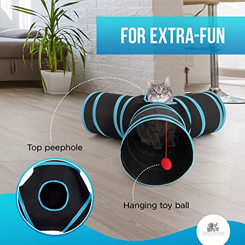 Pop Up Cat Tunnel Toy – Durable, Tear-Resistant Pet Tunnel for Cats, Rabbit Tunnel & Kitty Tube – Space-Saving Cat Tunnels for Indoor Cats with Hanging Ball & Peekaboo Hole