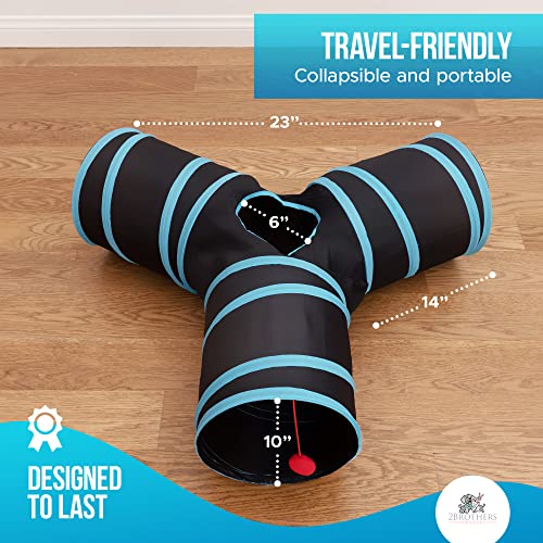 Pop Up Cat Tunnel Toy – Durable, Tear-Resistant Pet Tunnel for Cats, Rabbit Tunnel & Kitty Tube – Space-Saving Cat Tunnels for Indoor Cats with Hanging Ball & Peekaboo Hole