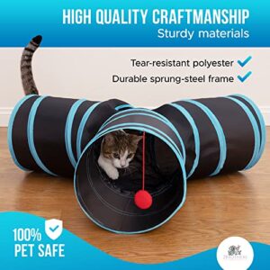 Pop Up Cat Tunnel Toy – Durable, Tear-Resistant Pet Tunnel for Cats, Rabbit Tunnel & Kitty Tube – Space-Saving Cat Tunnels for Indoor Cats with Hanging Ball & Peekaboo Hole