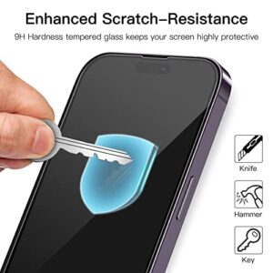 JETech Full Coverage Screen Protector for iPhone 14 Pro Max 6.7-Inch (NOT FOR iPhone 14 Pro 6.1-Inch), Black Edge Tempered Glass Film with Easy Installation Tool, Case-Friendly, HD Clear, 3-Pack