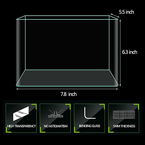 1 Gallon Aquarium Fish Tank，Rimless Aquarium Tank，7.8" L × 6.3" H × 5.5" W