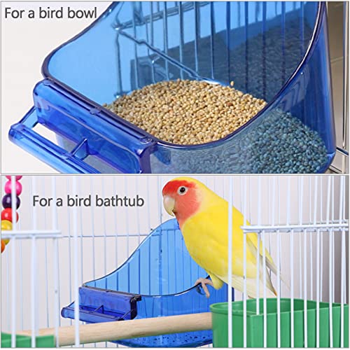 Freiomyi Bird Bath Box for Cage, Parrot Bathing Tub Hanging Bathtub Bowl Cage Accessories for Small Birds Lovebird (Clear)