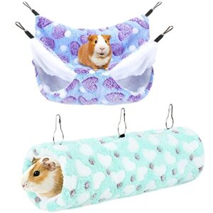 lairies 2-pack guinea pig rat hammock guinea pig hamster ferret hanging tunnel and bed hideout set guinea pig cage bedding