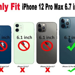 Qokey for iPhone 12 Pro Max Case(6.7" 2020), Cute 3D Colors Love Heart Wavy Frame Full Protection 6.7" Soft TPU Shockproof Phone Cover Women Girls,Black