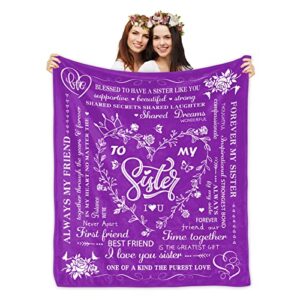 womens day gift soul sister gift blanket 50x40 in sisters birthday gifts blankets gifts best sisters friend presents purple soft flanel throw blanket from sister brother purple blanket for sister