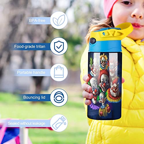 ZHANGXM Killer Horror Klowns Movie from Outer Space Water Bottles Tumbler Double Wall Vacuum Leak Proof Carton Bottles Insulated Children's Water Cup