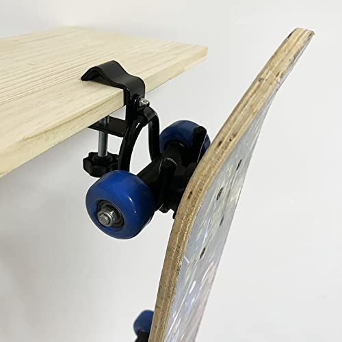Pmsanzay Desk Store Clamp-On Skateboard Holder/Skateboard Hook /Mini Cruiser Hanger | Provides a Convenient Place to Hang Skateboard or Longboard to Reduce Clutter - 20 lb. Capacity - No Board