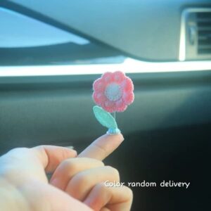 Cute Swaying Flowers-Car Ornaments, Cute Cartoon Bobblehead Flowers Decoration, Couple Cute Ornaments for Car, Swinging Car Hanging Ornament,Car Ornaments for Dashboard (7Pcs)