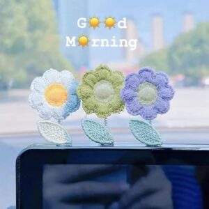 Cute Swaying Flowers-Car Ornaments, Cute Cartoon Bobblehead Flowers Decoration, Couple Cute Ornaments for Car, Swinging Car Hanging Ornament,Car Ornaments for Dashboard (7Pcs)