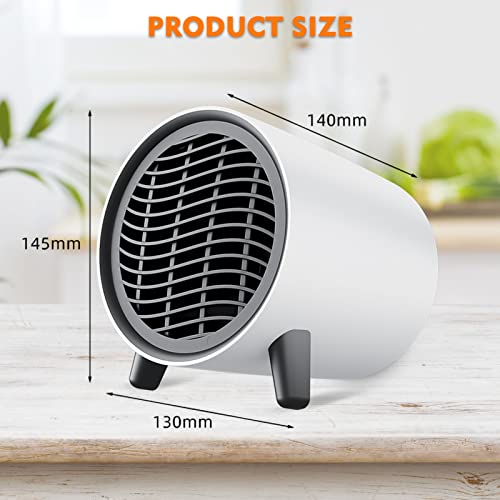 Space Heater, Hendoct Mini Portable Electric Space Heater 600W, PTC Ceramic Heater with Overheat Protection, Small Space Heater for Office, Bedroom and Under Desk