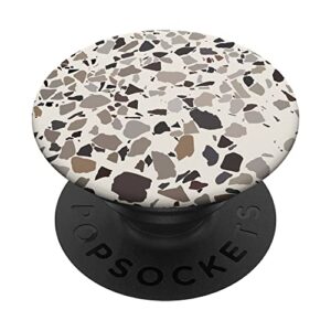 terrazzo aesthetic abstract neutral earth tones beige popsockets swappable popgrip