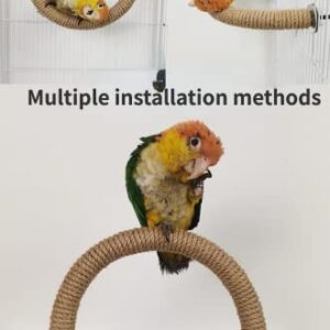 Bird Stand Perch U Shape Bird Perch Stand Toy,Hemp Rope Material Parrot Stand Platform Accessories Exercise Toys for Birds and Parrots Natural Bird Cage Toys Supplies for Small Medium Birds