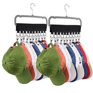 letohoumia hat racks for baseball caps (hangers included), 2 pack baseball hat organizer hanger for closet, hat storage rack with 20 clips for men boy women christmas gifts