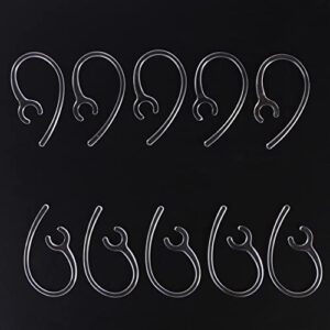 Mikikit Ear Hook 10pcs Hook Clamps HEA Universal for Ear Single Large Black Hanging Shape Replacement Earphone Clamp .mmrandom Color Clip Clear Small Headset Ear Clips