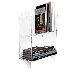mouchoi acrylic bookcase, corner bookshelf, acrylic tabletop display shelf, modern clear display stand, sturdy storage shelf, 2 tier