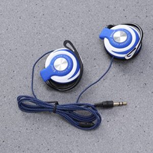 Mikikit Wrap Around Earphones 3pcsheadset Stereo Earphone Player Headphones Earphones for On Blue Hook .mm Over Buds Wired Clip Mm Ear Earhook Head Workout Mp Computer Sports Wired Headphone