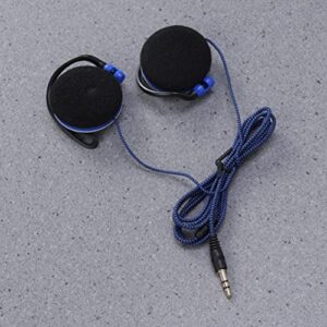Mikikit Wrap Around Earphones 3pcsheadset Stereo Earphone Player Headphones Earphones for On Blue Hook .mm Over Buds Wired Clip Mm Ear Earhook Head Workout Mp Computer Sports Wired Headphone