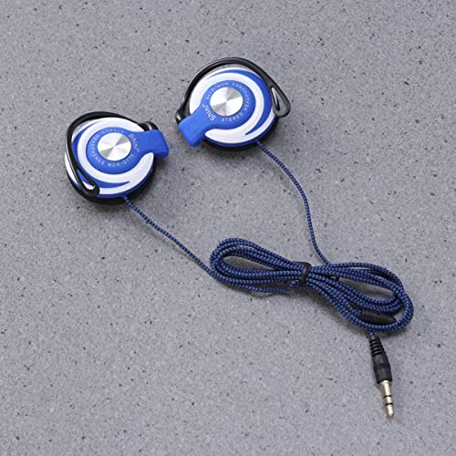 Mikikit Wrap Around Earphones 3pcsheadset Stereo Earphone Player Headphones Earphones for On Blue Hook .mm Over Buds Wired Clip Mm Ear Earhook Head Workout Mp Computer Sports Wired Headphone