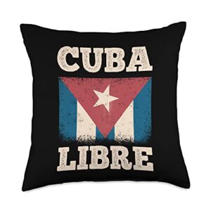 patria y vida cuba cuban heritage cuban freedom patria y vida-cuban flag libre free cuba cubanos throw pillow, 18x18, multicolor