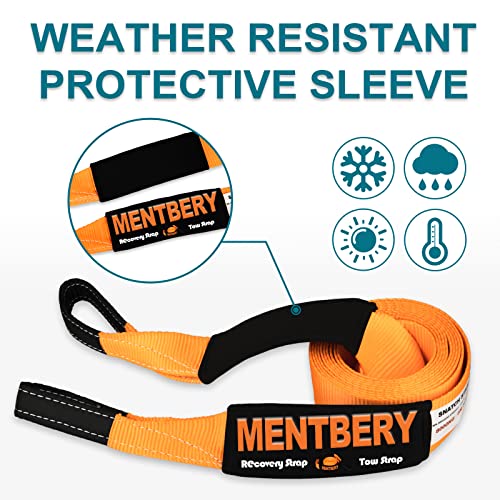 MENTBERY Recovery Strap, Snatch Strap 31768 lbs(Break Strength Lab Tested), Heavy Duty Tow Strap 3" x8' for ATV, Snowmobil.