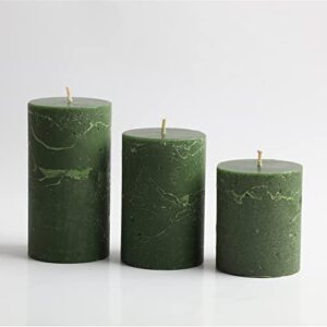 nu'ada handmade pillar candles set of 3, candle for candle holders, long burning and dripless pillar candle for wedding & home & restaurant, spa, bathroom, bedroom christmass decoration candles