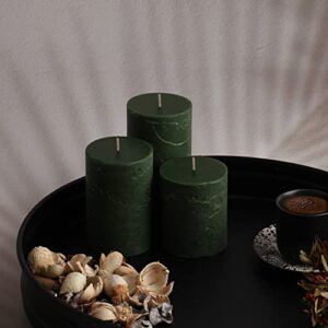 Nu'ada Handmade Pillar Candles Set of 3, Candle for Candle Holders, Long Burning and Dripless Pillar Candle for Wedding & Home & Restaurant, Spa, Bathroom, Bedroom Christmass Decoration Candles
