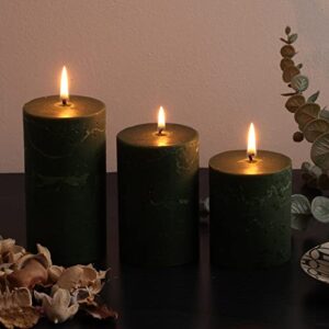 Nu'ada Handmade Pillar Candles Set of 3, Candle for Candle Holders, Long Burning and Dripless Pillar Candle for Wedding & Home & Restaurant, Spa, Bathroom, Bedroom Christmass Decoration Candles