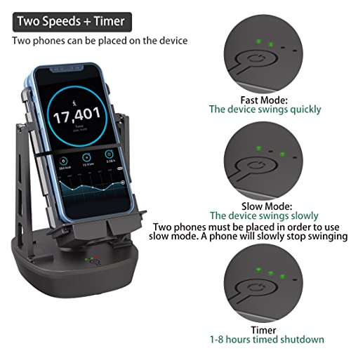 FEICHONGHO Steps Counter with Adjustable Speeds and Timer Compatible for Pokemon Go Walker Phone Swing Accessories Cellphone Pedometer Egg hatcher Rocker Steps Earning Device