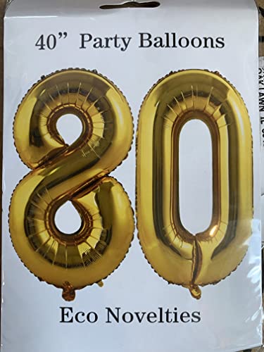 40" Gold Large Number Balloons, Balloons for Birthday Party Supllies & Decoration (80)