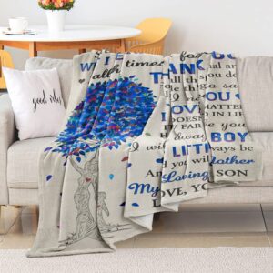 Gifts for Mom from Son, Romantic Mom Birthday Gifts from Son to My Mom Flannel Blanket for Mom from Son Mother Day Birthday Presents for Mom Soft Throw Blanket 60"*50"