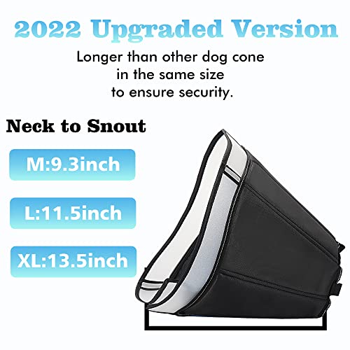 INKZOO Dog Cone Collar for After Surgery, Soft Pet Recovery Collar for Dogs and Cats, Adjustable Cone Collar Protective Collar for Large Medium Small Dogs Wound Healing (Black, Large)