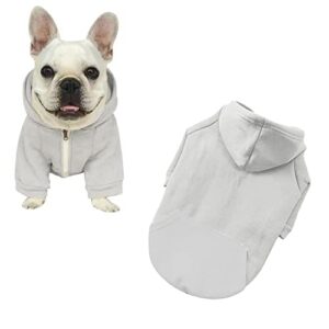 meioro dog hoodies soft and warm dogs tee shirt, winter pet sweater with pocket zipper cat clothing suitable for small and medium pets dog coat dog jacket dogs clothes (xx-large, grey)