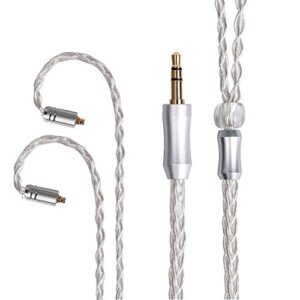fedai audio earphone cable 8 core silver plated replacement cable, mmcx cable detachable earphone cable replacement earphone wire for shure 846 535 215 315 425 magaosi k5 lza4 a5 (3.5mm, mmcx)