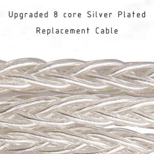 FEDAI Audio Earphone Cable 8 Core Silver Plated Replacement Cable, MMCX Cable Detachable Earphone Cable Replacement Earphone Wire for Shure 846 535 215 315 425 MAGAOSI K5 LZA4 A5 (3.5mm, MMCX)